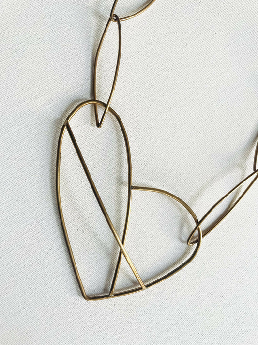 3D heart statement necklace