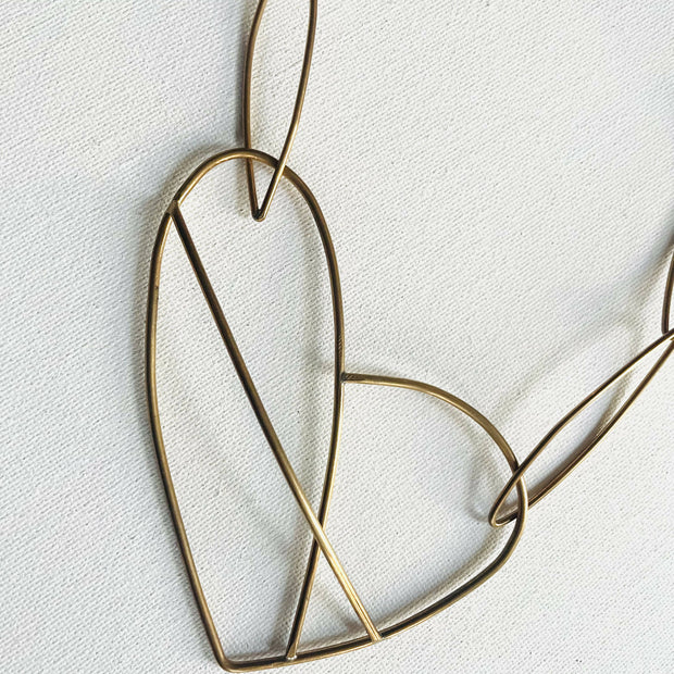 3D heart statement necklace