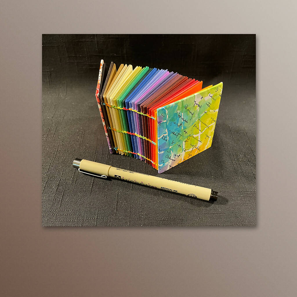 Handmade Book • Artist Concept Cube Book, Rainbow