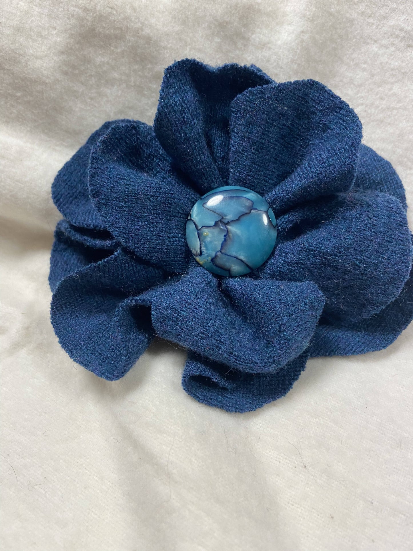 Repurposed Sweater Felted Wool Flower Brooch Pin