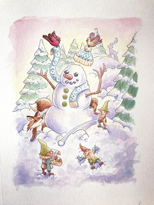 Winter Wonderland Watercolor Painting