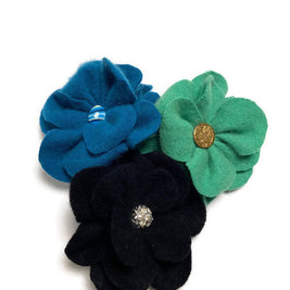 Repurposed Sweater Felted Wool Flower Brooch Pin