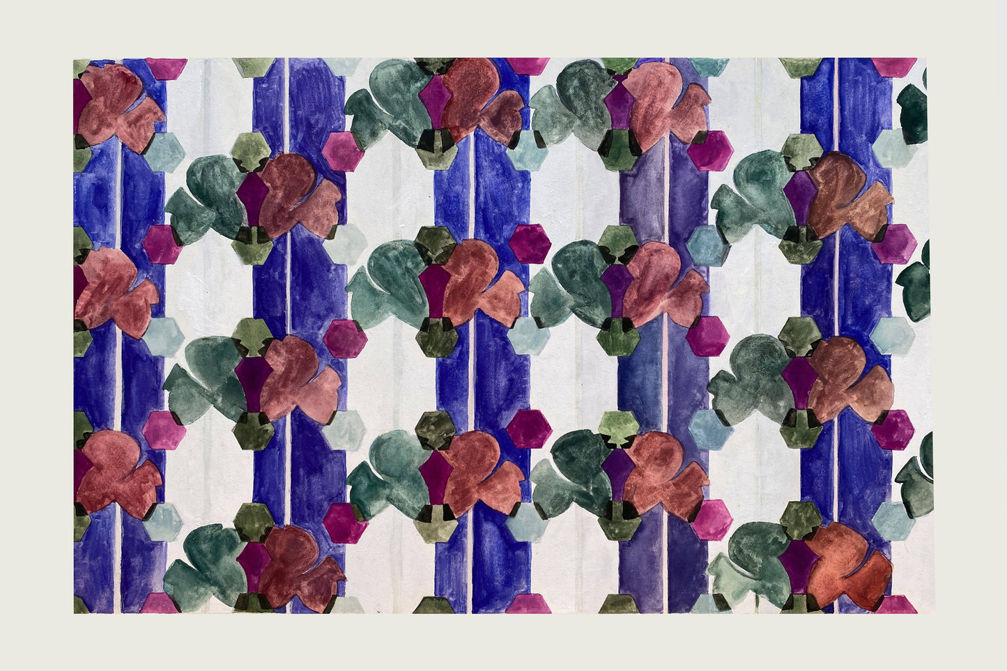 Dark Purple Floral Pattern Postcard