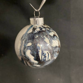 Christmas Ornament Hand Painted Margnificent Moon Glass Round Orb