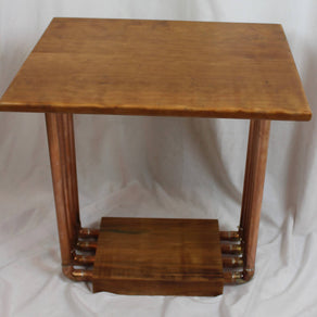 8-Pipe Cherry & Copper Pipe End Table