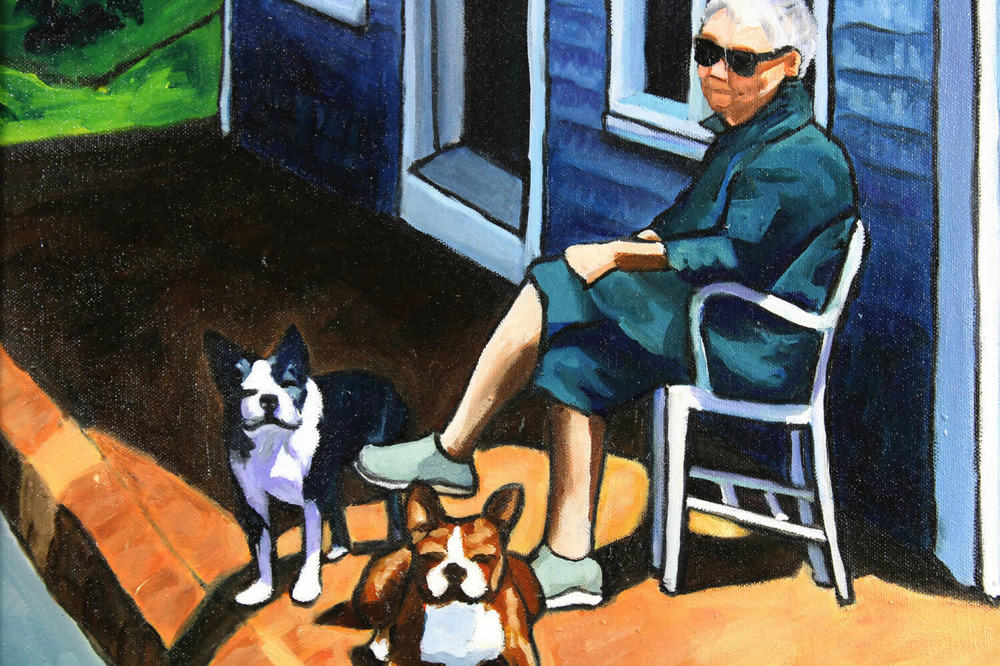 Gallery Owner with Dogs