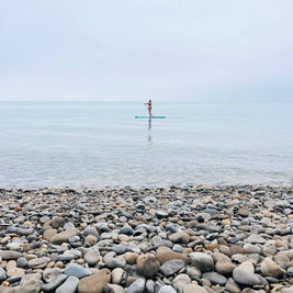 Paddleboarder on Lake Michigan