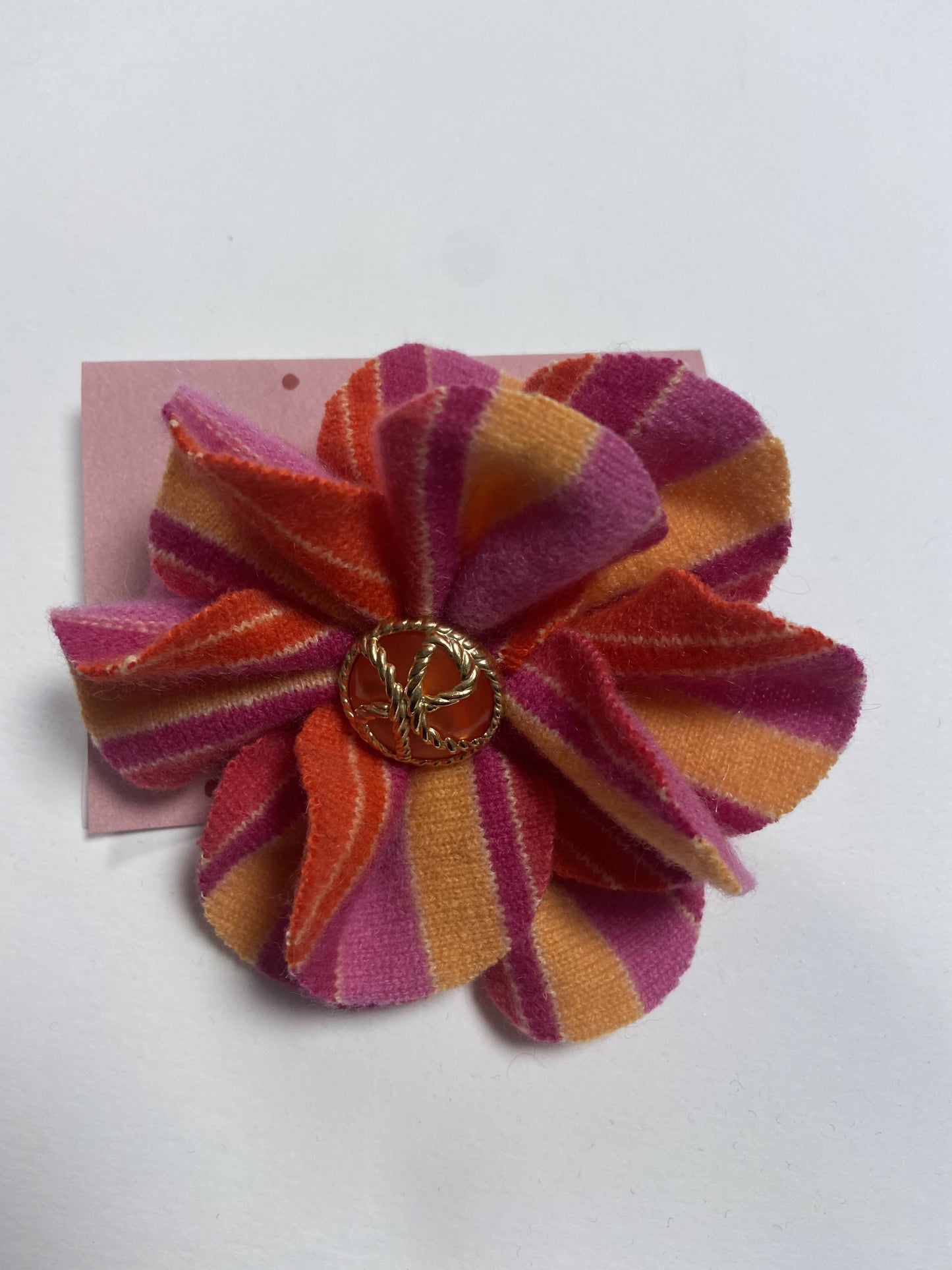 Repurposed Sweater Felted Wool Flower Brooch Pin