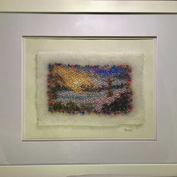“Winter Path – Impressionist” Crystal Knit Pointillism part of the “Winter Path” Fine Art Landscapes Collection (2023/2024)