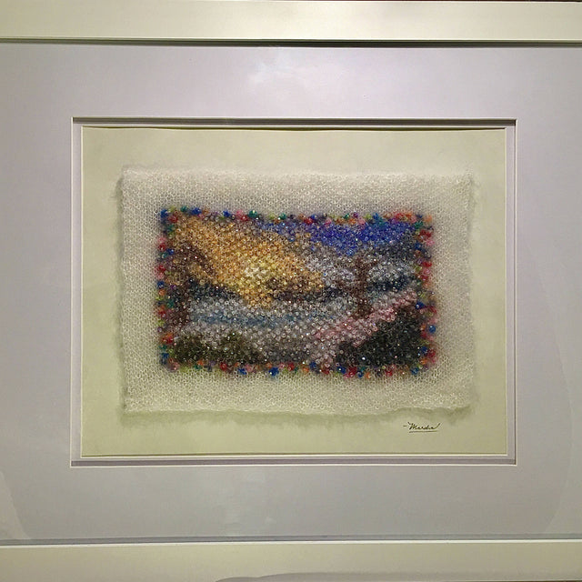 “Winter Path – Impressionist” Crystal Knit Pointillism part of the “Winter Path” Fine Art Landscapes Collection (2023/2024)