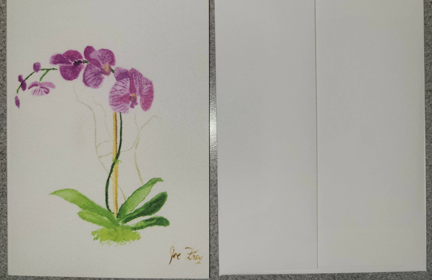 3.5x5 Orchid Printed Watercolor Card