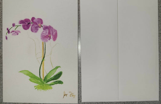 3.5x5 Orchid Printed Watercolor Card
