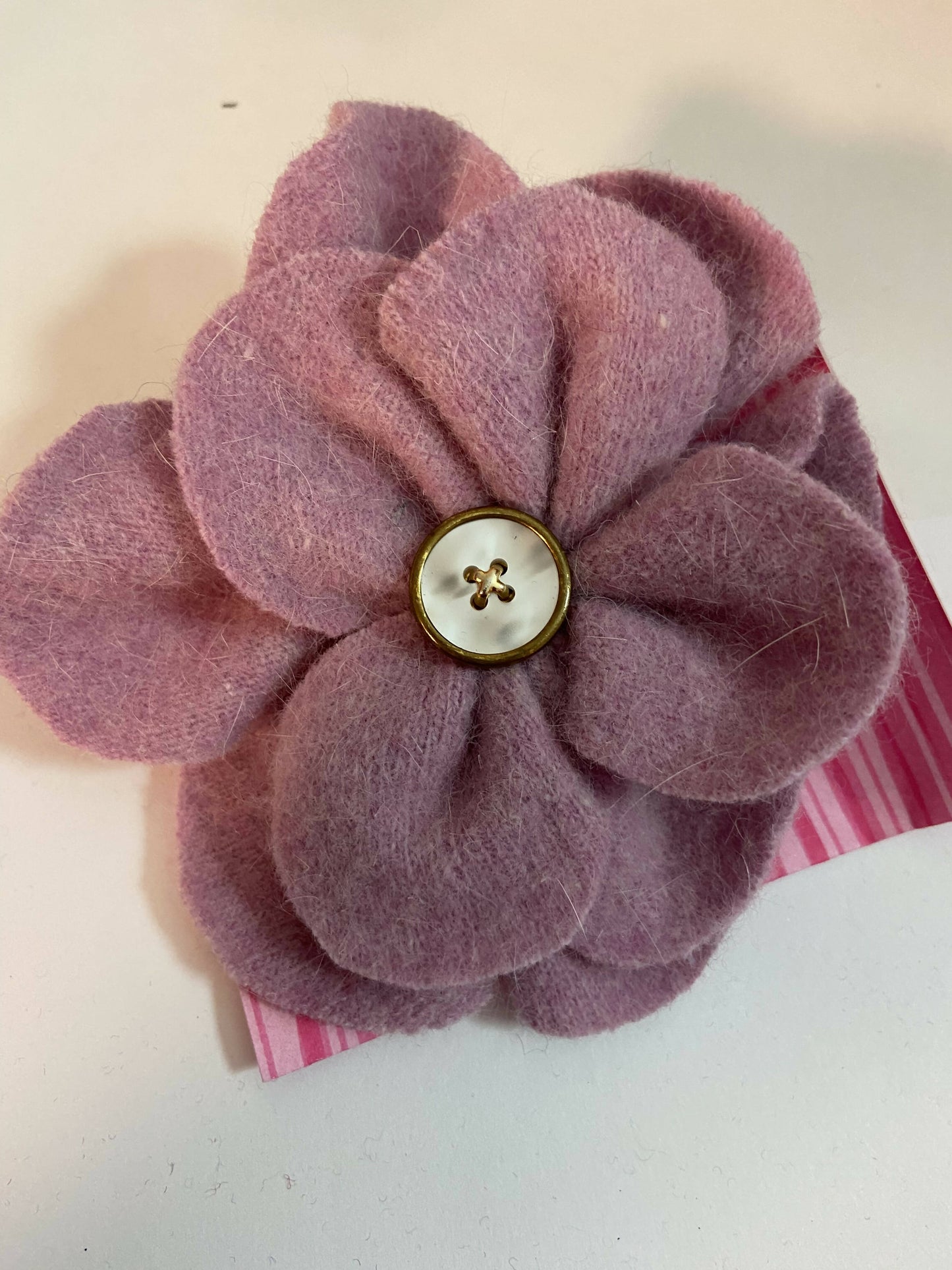 Repurposed Sweater Felted Wool Flower Brooch Pin