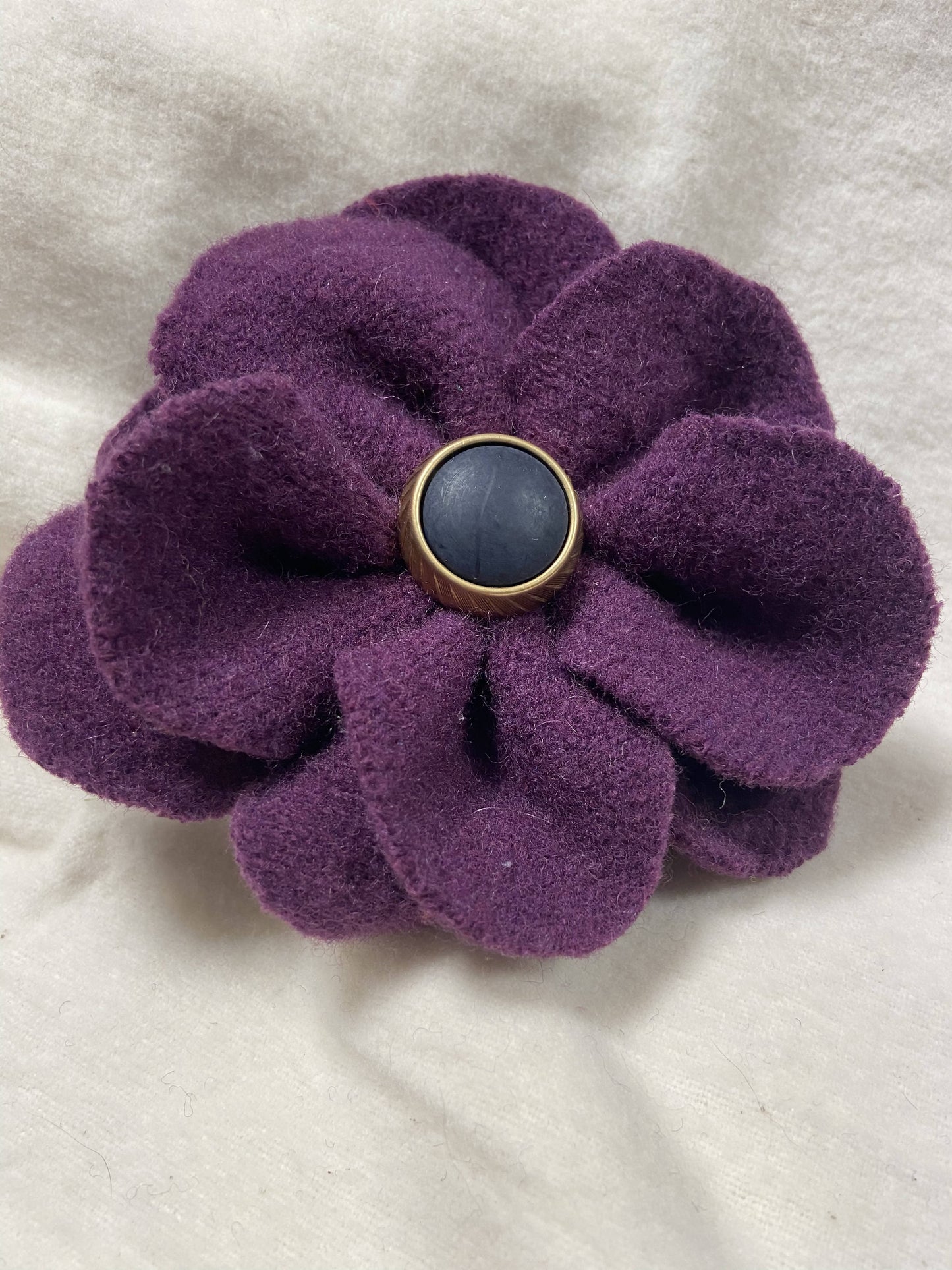 Repurposed Sweater Felted Wool Flower Brooch Pin