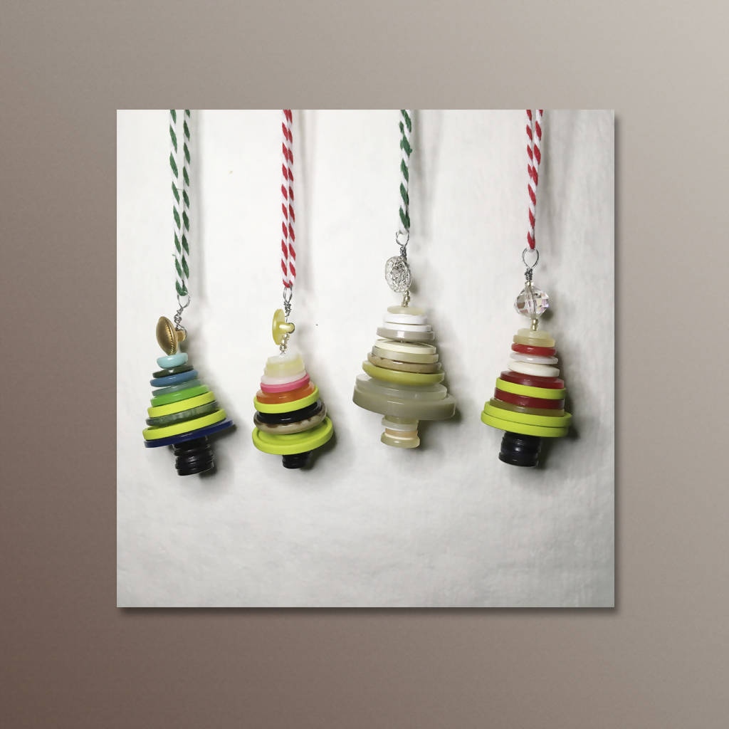 Christmas Tree Button Ornaments