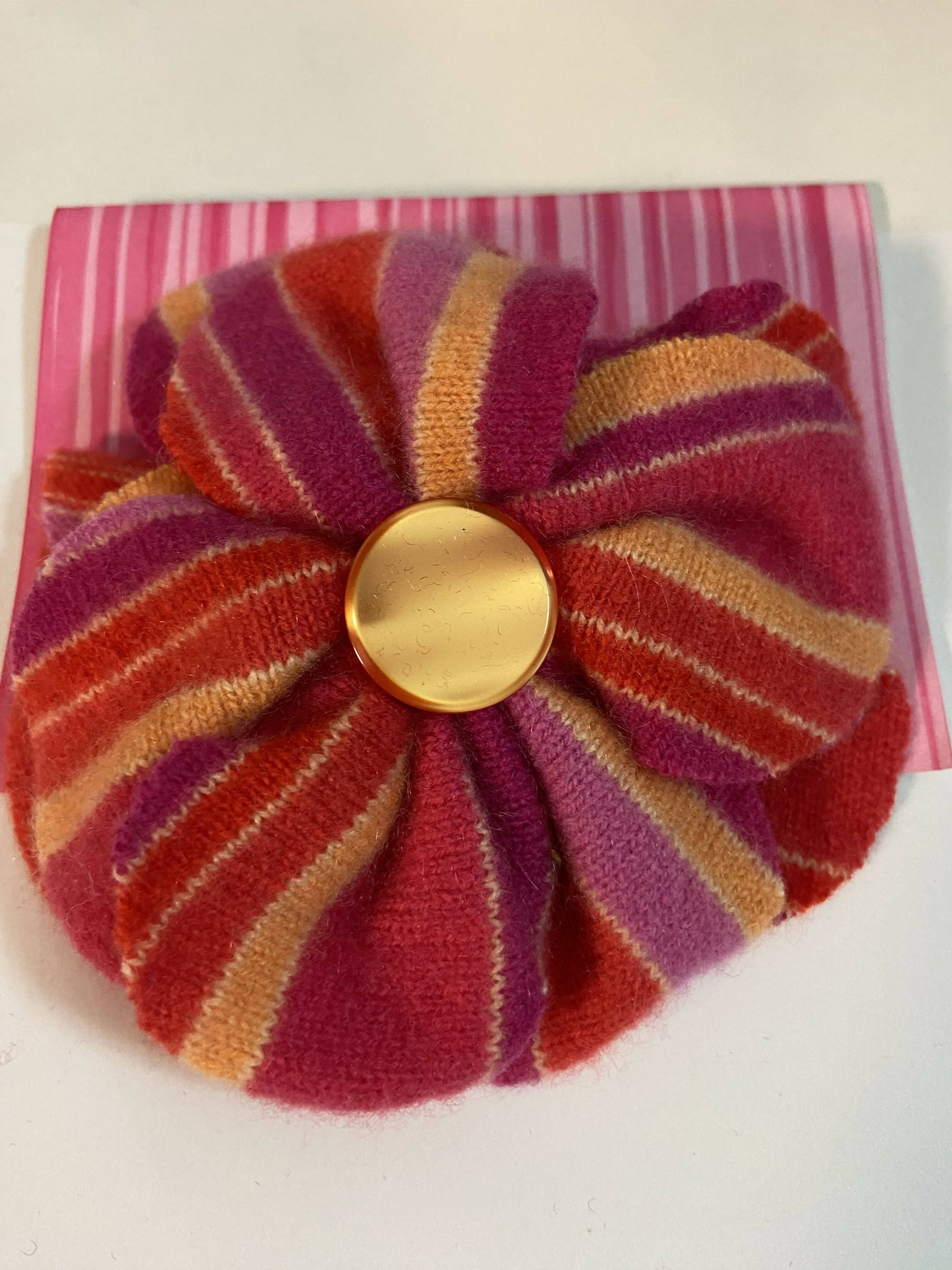 Repurposed Sweater Felted Wool Flower Brooch Pin