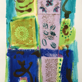 Hat Boxes: mixed media collage