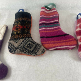 Mini Stocking Boot Repurposed Sweater Felted Wool