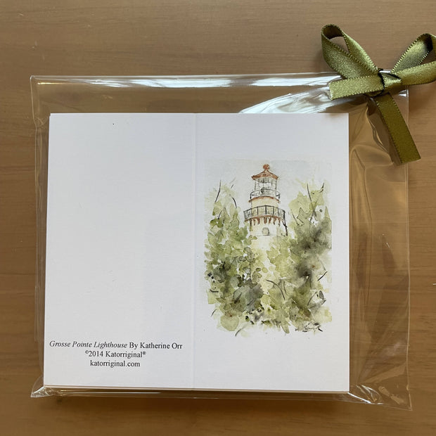 "Evanston's Grosse Pointe Lighthouse" Small Gift Cards by Katherine Orr