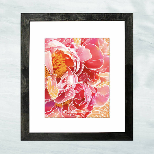 "Seduction" Lustre Print with Linen Texture, Framed