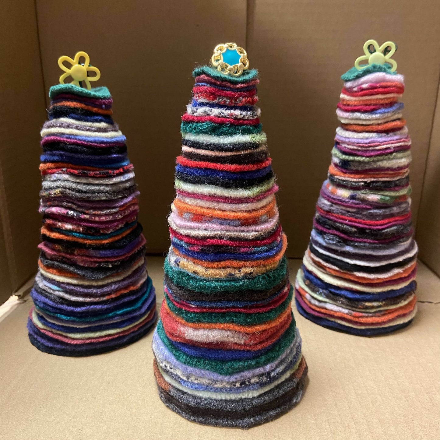Large Repurposed Sweater Felted Wool Tree