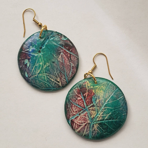 Nature polymer clay earrings