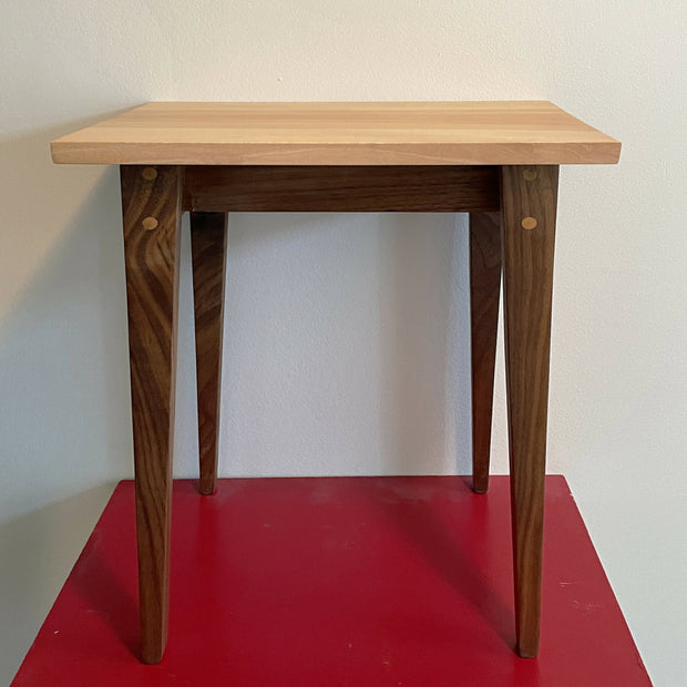 Small Side Table in Hickory and Walnut