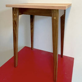 Small Side Table in Hickory and Walnut