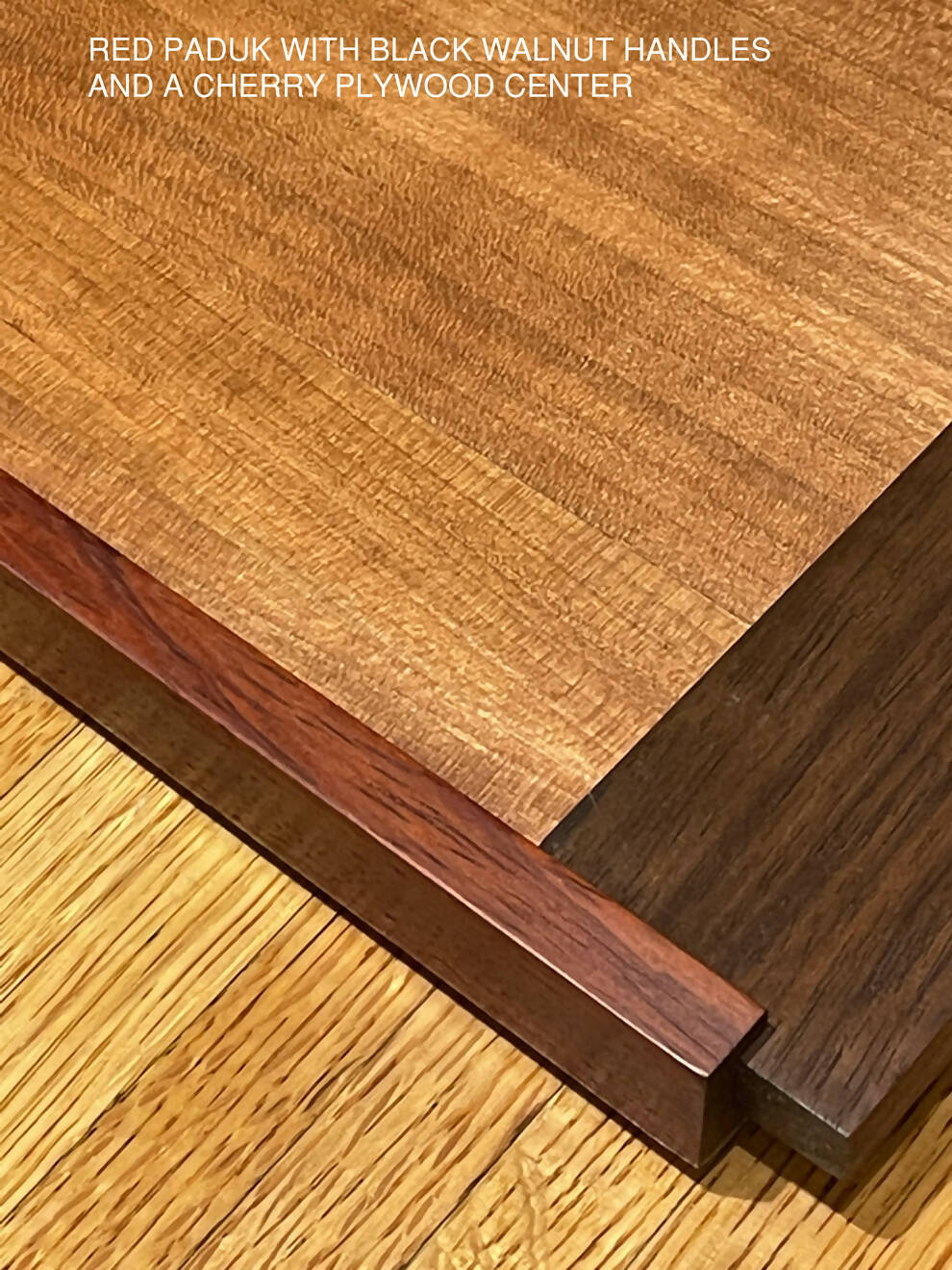 Serving Tray Floating Edge Series - Lacewood and Walnut