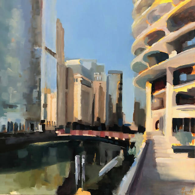 PRINT Chicago's Riverwalk 12"