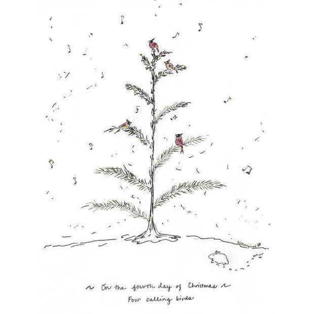 "On the Fourth Day of Christmas" Notecards by Katherine Orr