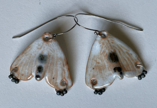 Porcelain moth earrings