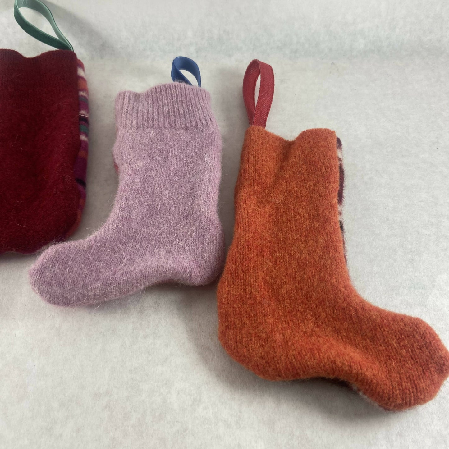 Mini Stocking Boot Repurposed Sweater Felted Wool
