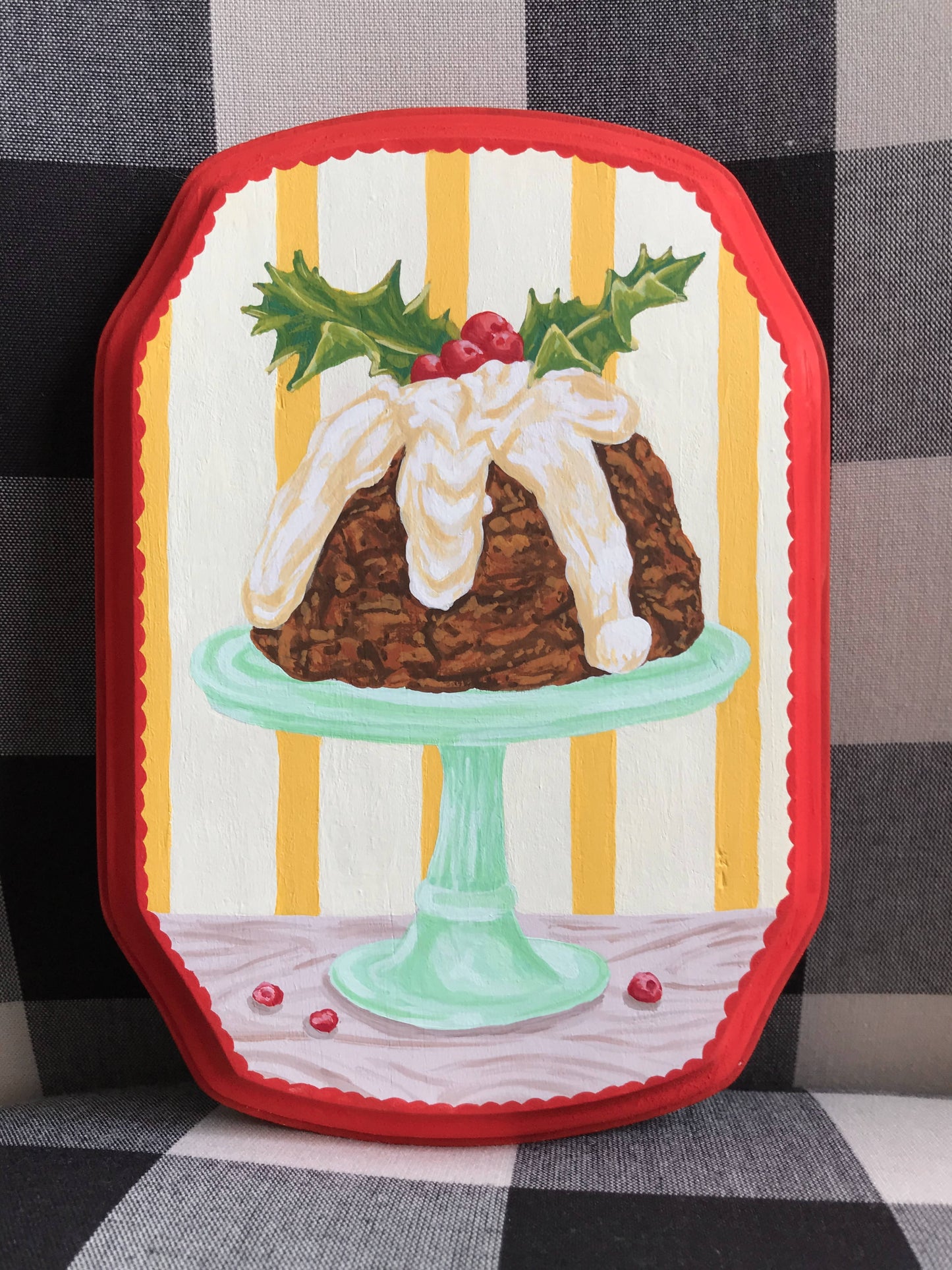 Figgy Pudding Painted Wood Plaque