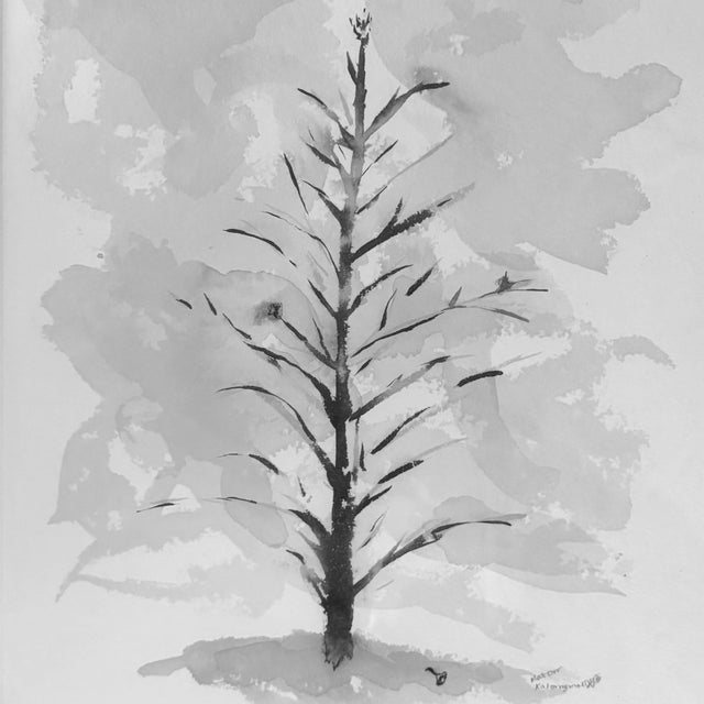 "Lone Tree" Original Ink on Paper, Framed by Katherine Orr