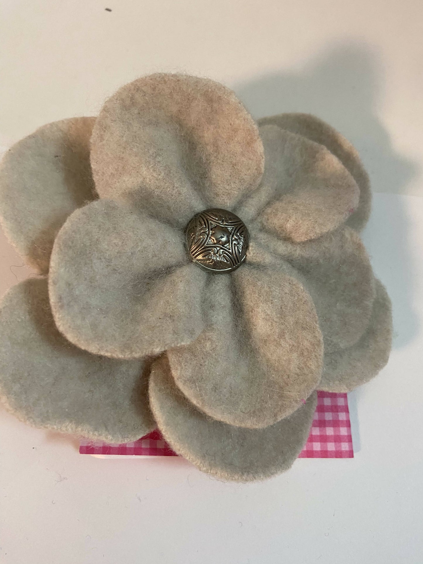 Repurposed Sweater Felted Wool Flower Brooch Pin