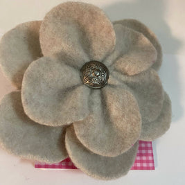 Repurposed Sweater Felted Wool Flower Brooch Pin