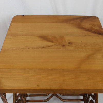 Diamond Deco Cherry & Copper Pipe End Table
