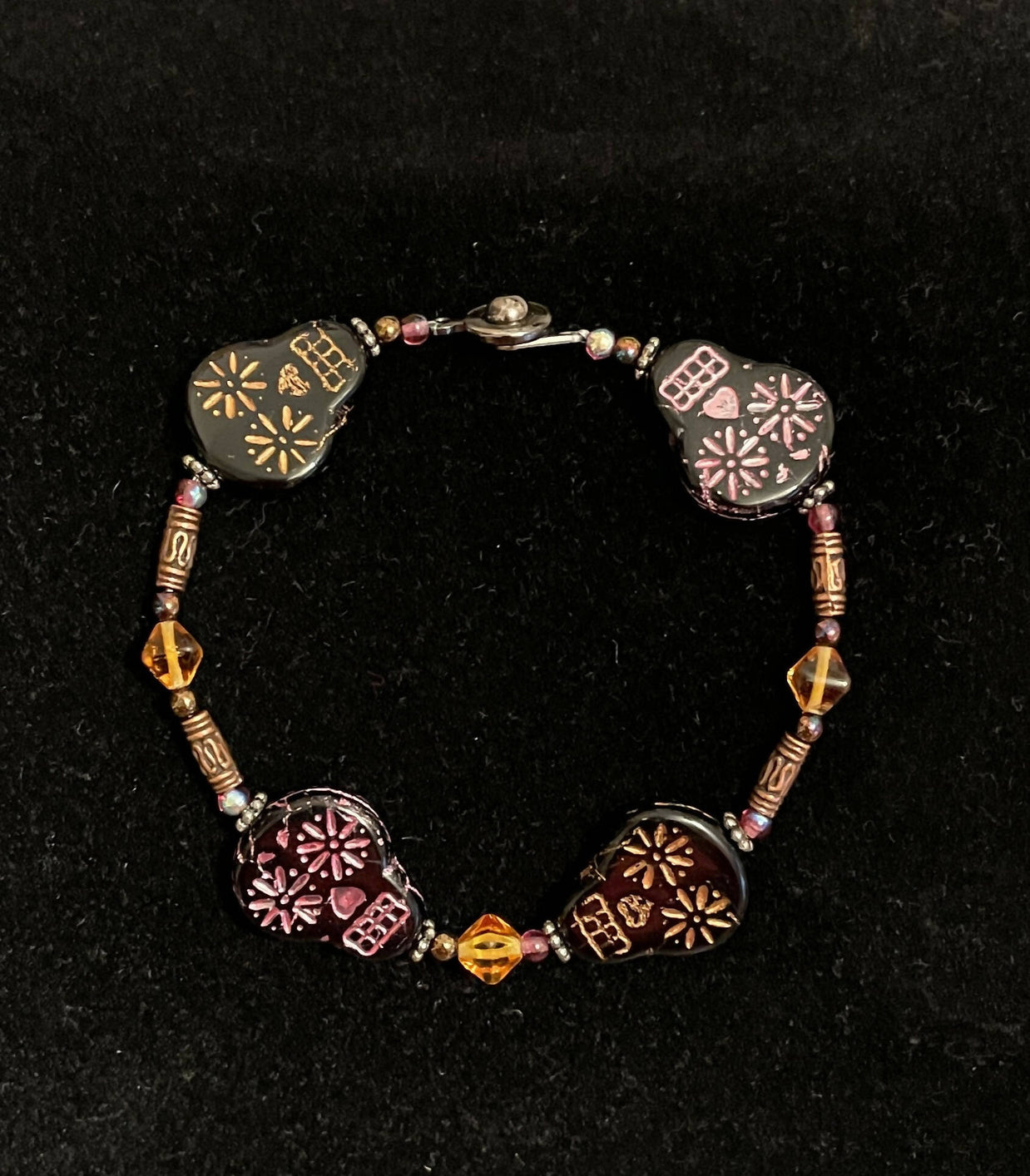 Sugar Skull Beaded Bracelet