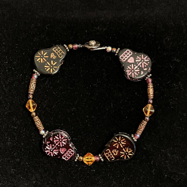 Sugar Skull Beaded Bracelet