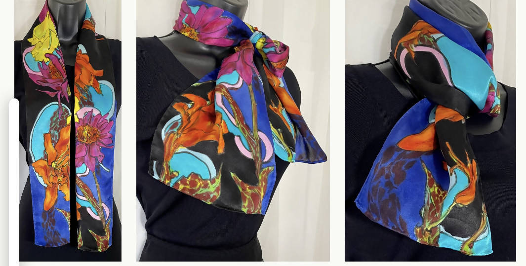 Tiger Lily Cosmos Blue Scarf