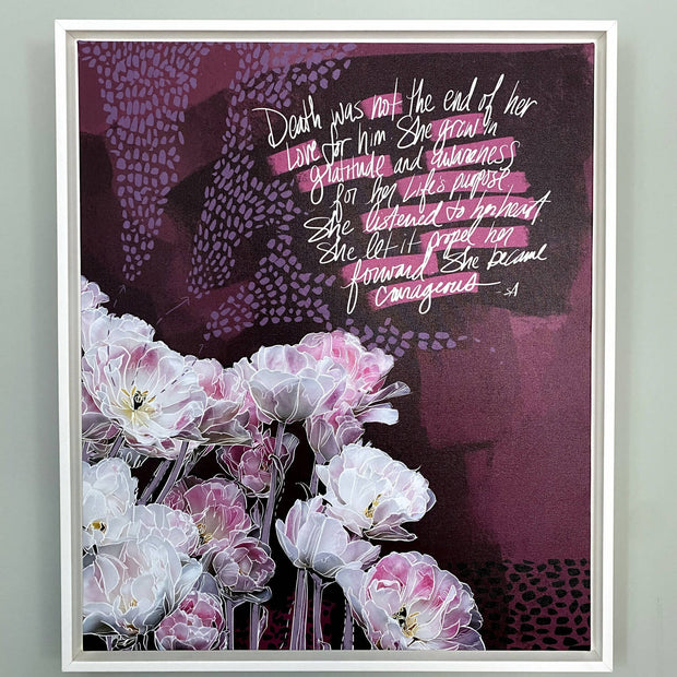 "She Grew" Float Framed Print on Canvas