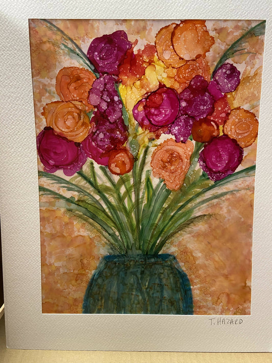 Flowers Alcohol Ink 11 x 14