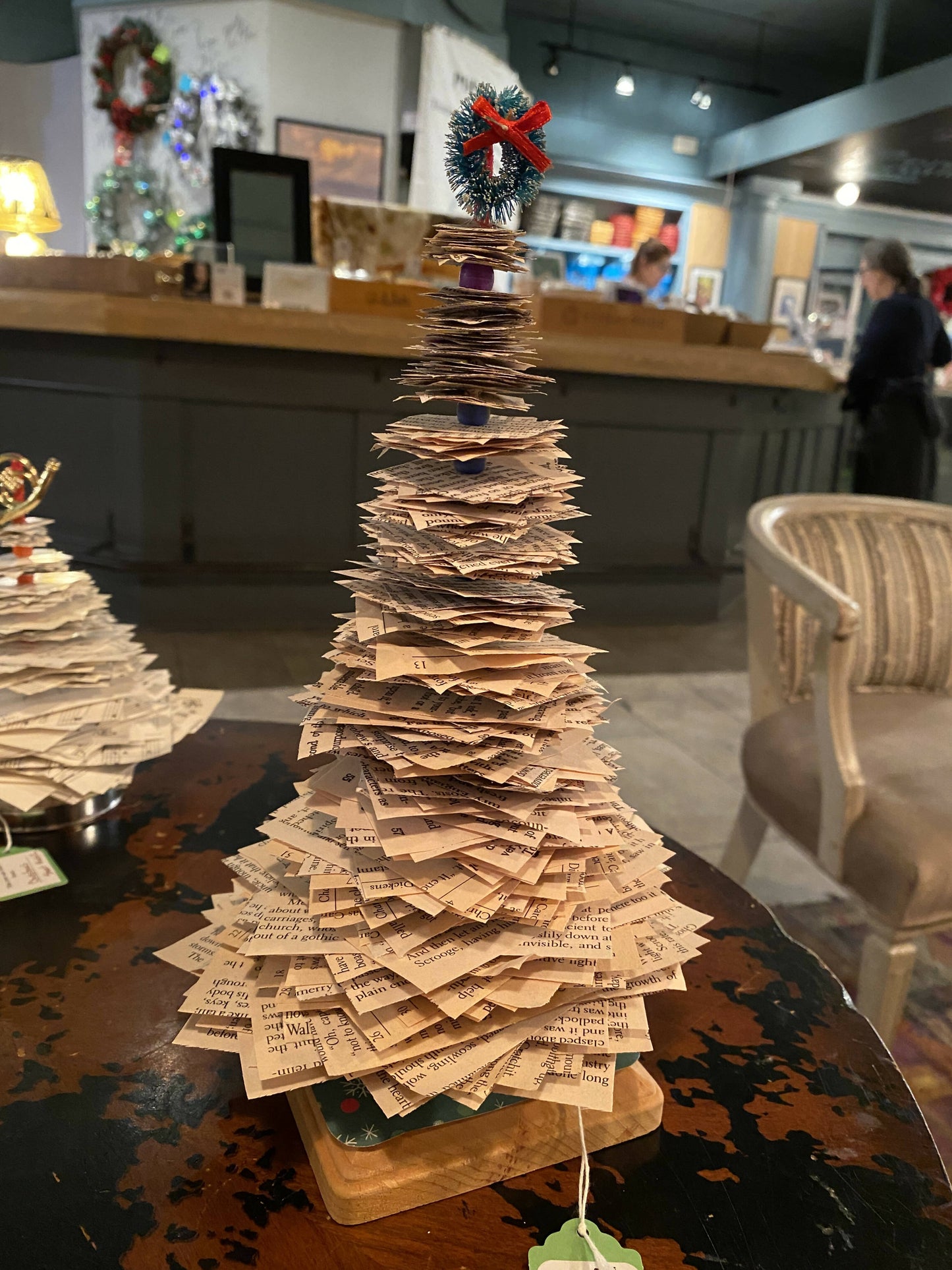 Book Page Christmas Trees