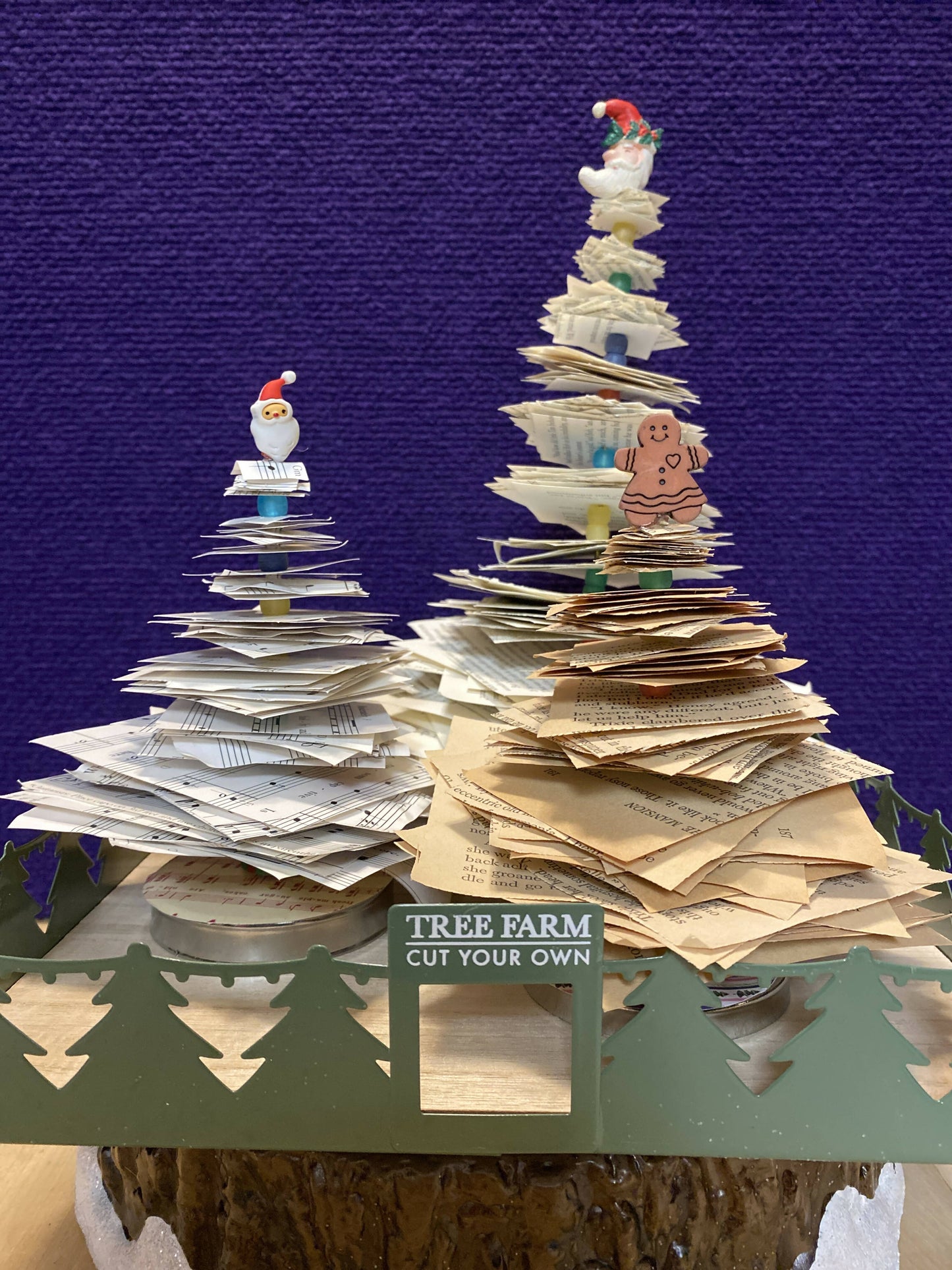 Book Page Christmas Trees