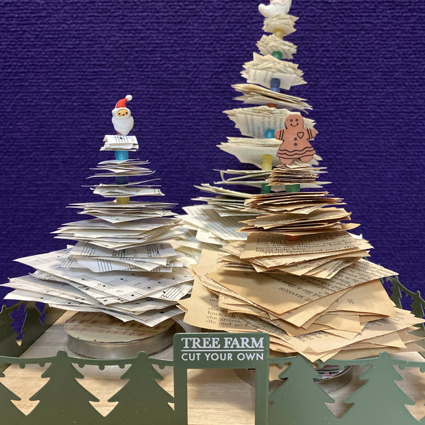 Book Page Christmas Trees