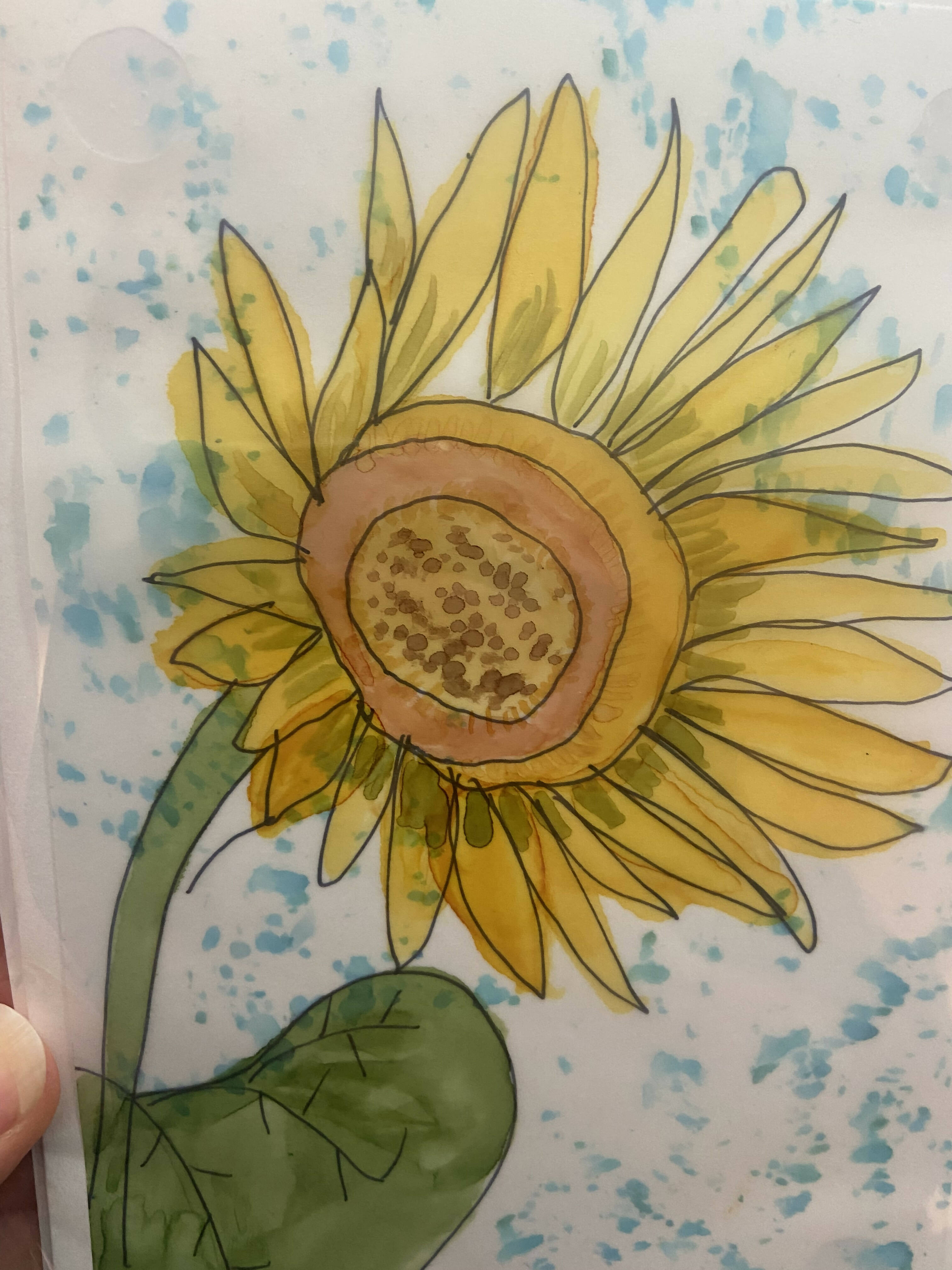 Set of 2 Notecards Assorted Alcohol Ink