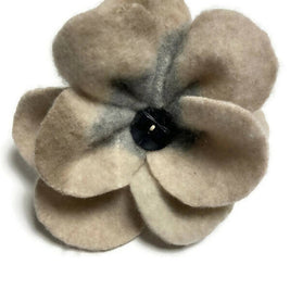 Repurposed Sweater Felted Wool Flower Brooch Pin