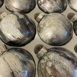 Christmas Ornament Hand Painted Margnificent Moon Glass Round Orb
