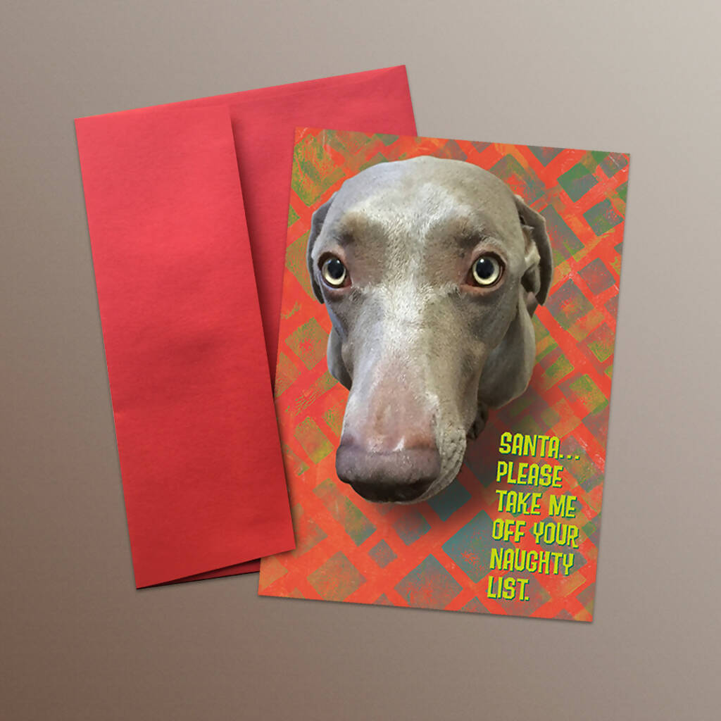 Christmas Cards, Naughty Weimaraner